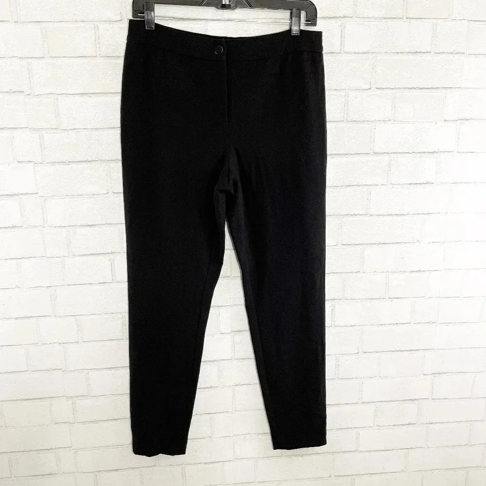 Lewit Black Virgin Wool High Rise Skinny Trouser Pants Women's Size 6